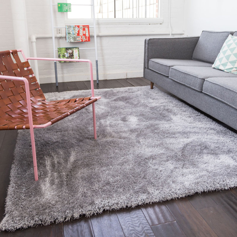 Well Woven Feather Shag Super Thick Modern Grey Area Rug & Reviews Wayfair.co.uk